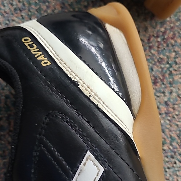 RARE Adidas Davicto IV Black Leather White Gum  Mens Indoor Shoe - Picture 6 of 8